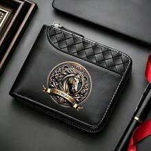 1pc Men's Luxury PU Wallet | Black, Zipper Closure, Multiple Card Slots, Large Capacity, Stitched Design - Perfect Gift For Father, Husband, Brother - Multicolor - View 33
