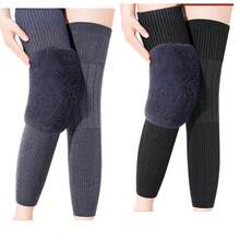 2/1 Pair 43cm Winter Thickened Long Plush Warm Knee Pads, Cold Protection Leg Joint Protection, Men And Women Outdoor Cycling Skiing Daily Use, Birthday Gift - Multicolor - View 10