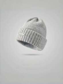 1pc Women's Oversized Knit Beanie Hat, New Autumn/Winter Thick Warm Versatile Ear-Covering Headwrap Cold Weather Cap - Multicolor - View 7