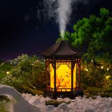 Chinese Style Mini Humidifier & Night Light - USB Portable Cool/Dry Mist Air Humidifier, Traditional Pagoda/Turtle Design, ABS Material Quiet Operation, Suitable For Home, Office, Car, Bedroom Humidifier, Ideal Gift - Gazebo Humidifier - View 6