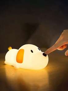 1pc USB Rechargeable Silicone Touch Sensor Cartoon Night Light - Soft Animal Shaped Lamp (Adjustable Brightness) Suitable For Bedroom, Dorm And Stress Relief - Multicolor - View 3