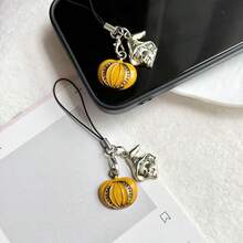 1pc Pumpkin Ghost Phone Charm Pendant, Halloween Series Holiday Accessory, Suitable As Gift - Multicolor - View 3