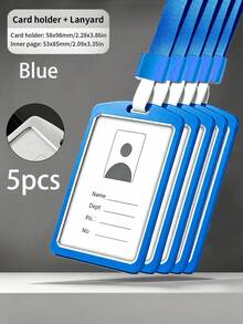 3/6/12pcs Heavy Duty Aluminum Alloy ID Badge Holder With Lanyard, Top Loading Clear Acrylic Window Metal Card Holder, Suitable For Office Staff, Teachers, Nurses, Back To School - Top-loading - View 30