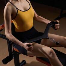 LAT Pulldown Attachment, Cable Machine Rowing V-Bar Attachment, Tricep Pull Down Bar, Back Strength Training Rubber Coated Handle Grip, Bicep Curl Tricep Lat Pulldown Bar For Home Gym Fitness - Middle Grip Handle - View 9