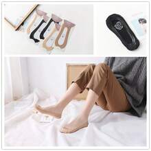 5/10 Pairs Women's Non-Slip Invisible Low-Cut No-Show Nylon Socks With Grip Bottom, Suitable For Shoes, Loafers, High Heels And Pumps - Multicolor - View 3