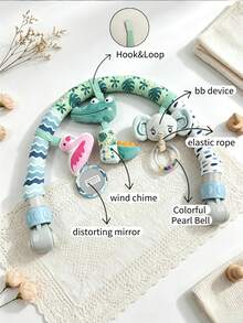 BBSKY 1pc Baby Stroller Hanging Toy, Built-In Music Box, Hasselblad Lens, Wind Chime, BB Call, Elastic Rope, Colorful Pearl Bell, Multi-Sensory Enlightenment Toy For Infants, Suitable As Newborn Gift - Multicolor - View 3