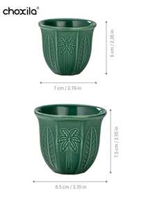 choxila 1pc Middle Eastern Style Thick Coffee Cup, Creative Ceramic Embossed Date Palm Tree Arabic Style Mug, 100ml And 180ml, Suitable For Home Gatherings, Saudi National Day And Restaurant Use - Coconut Tree Ceramic Mug - View 14
