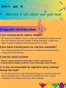 3pcs Toddler Potty Training Pants, Soft Skin-Friendly Non-Irritating Breathable Dry Washable Baby Independent Toilet Learning Pants, All Season - Multicolor - View 6
