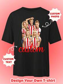 Custom 90s Vintage Rap T-Shirt, Personalized Gift, Birthday And Fun Party Custom Photo. Vintage Bootleg Style, Add Your Photo And Text - Black - View 2