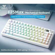 AULA F75 MAX 75% Hot-Swappable Mechanical Keyboard With TFT Smart Display, 3-Mode Wireless, PBT Gasket Structure, Ergonomic Design, RGB Backlight, Suitable For Office, Home And Gaming Scenarios - View 3