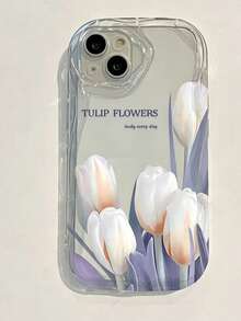 Tulip Apple 13 手機殼 11 新款奶油色 14 Pro 全包覆 12 Pro Max 防震透明 XS 軟殼 78P - 白色 - 查看 2