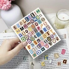 378pcs Vintage Letter & Number Stickers, Mixed Font Collage Style Suitable For Journals, Photo Albums, Laptops, Phone Cases And Gift Boxes, Perfect For Stationery Lovers, Creatives And Collectors - Alien - View 4