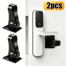 2pcs Drill-Free Safety Door Handle Lock, Protective Door Bar Lock, Strong Adhesive Protective Lock, Suitable For Indoor Doors, Prevent Pets From Opening Doors - Irregular - View 1