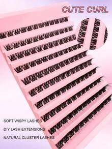 120pcs C-Curl Single Cluster False Eyelashes, Cat Eye Effect, Segmented Single Lash, Pointed Tip, Single Lash Extension - D - View 5