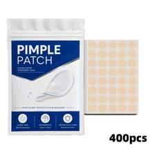 400 Buah Plester Wajah Hidrokoloid dengan Ujung Meruncing, 2 Warna Nude & Bening, Stiker Tipis Tak Terlihat, untuk Penggunaan Sehari-hari - Bulat - View 3