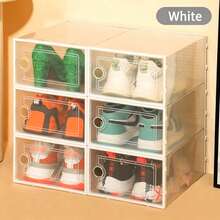 2pcs Thickened Transparent Flip-Top Shoe Boxes, Stackable Shoe Storage Organizer, Easy Installation, Space-Saving Shoe Storage Boxes, Suitable For Closet And Bedroom - Multicolor - View 8