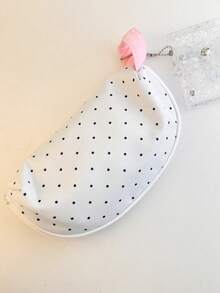 Polka‑Dot Print Pencil Case Detachable Star Glitter Card Pouch, Large Capacity Zipper Stationery Pen Pouch, Multi‑Purpose Storage Cosmetic Bag - Single Piece - View 10
