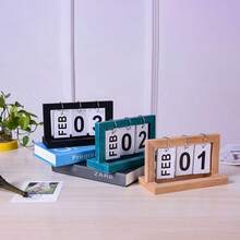 1pc Minimalist Solid Wood Calendar 2025 Desktop Calendar Decorative Calendar Perpetual Calendar Suitable For Bedroom, Study, Office Decoration Holiday Gift - View 4