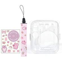 1pc Protective Camera Case Compatible With Fujifilm In Stax Mini 13, Custom Fit Instant Accessories With Cartoon Stickers, Clear Glitter PC Bag With Adjustable Shoulder Strap, Suitable As A Gift For Holidays, Professional Camera Protective Case. - View 14