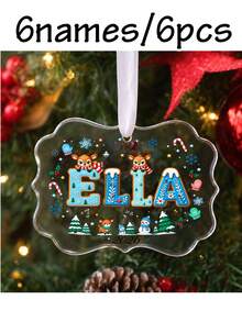 Custom Name Christmas Ornament 2026, Personalized Reindeer Snowflake Tree Decor, Festive Winter Holiday Style, Customized Christmas Hanging Ornament, Customizable Name And Year Keepsake, Christmas Tree Decoration, Christmas Gift, Gifts For Family - Style C - View 18