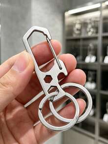 Double‑Ring Metal Carabiner Keychain,Portable Bag Accessory,Key Holder For Daily Outdoor Camping Hiking,Practical Gift For Holiday&Back‑To‑School - Multicolor - View 5