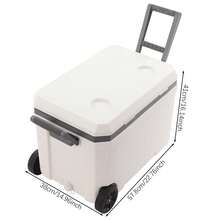 HYYKJ-US Portable Cool Ice Box With Handle & Wheels 38 * 57.8 * 41cm 45L Keeps Contents Cold For More Than 24 Hours With Ice In It - White - View 2