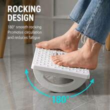 1pc Under Desk Foot Rocker, 180° Rotating Foot Stool With Massage Rollers, Non-Slip Footrest, Suitable For Office And Home, Foot Massage Pedal To Relieve Leg Fatigue - Multicolor - View 3