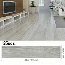 25 Pcs Wood Grain Self-Adhesive Anti-Slip Floor Stickers, Thickened PE Foam Material, Waterproof And Wear-Resistant, Peel And Stick, Easy To Clean And Removable, Suitable For Living Room, Kitchen, Office, And Bedroom Decoration. - Floor Stickers 25pcs - View 9