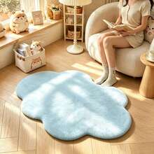 1 tấm thảm lông thỏ giả hình lục giác đối xứng màu xanh da trời, chất liệu mềm mại thoải mái xốp mịn, cắt thủ công sai số 1-5cm, thảm trang trí phòng khách, phòng ngủ, lối vào, nhà bếp, phòng tắm, phòng chơi game, phòng học, tủ quần áo, thảm dày cho mùa thu/đông, thảm lông xù - A - Xem 1