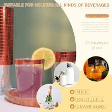 20pcs 10OZ Clear Plastic Cups, Cocktail Cups, Ice Cream Cups, Champagne Cups - Rose Gold - View 5