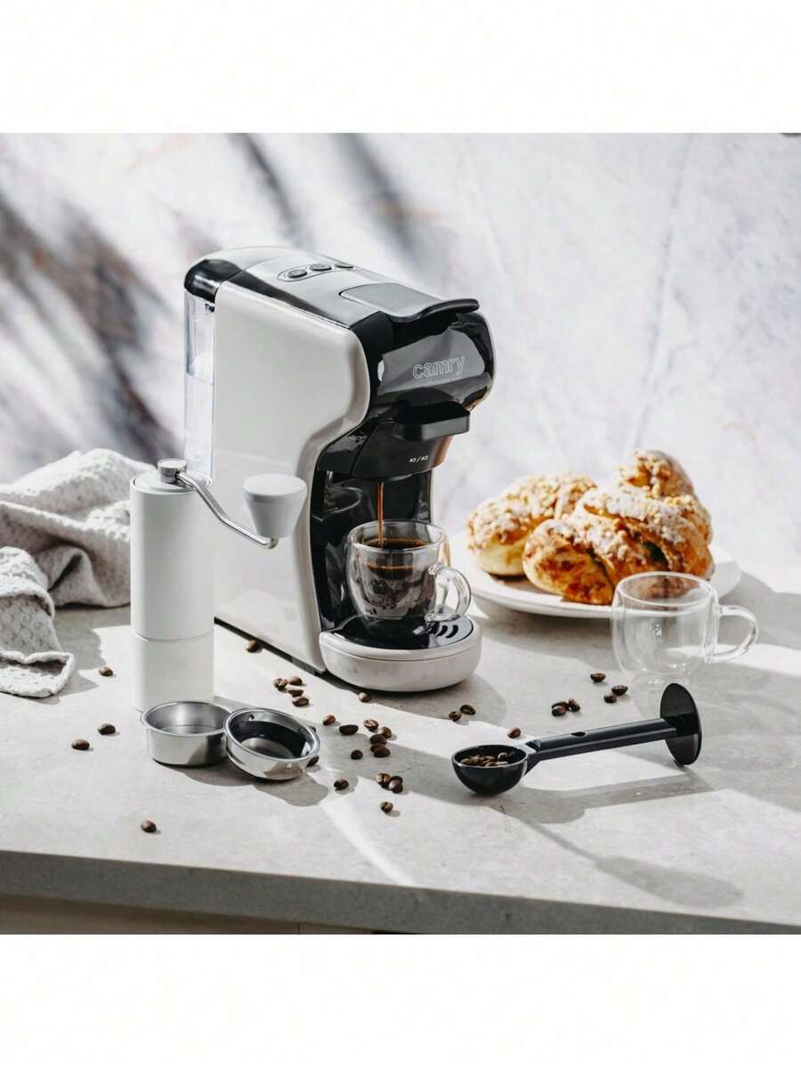 CAMRY Multi-Capsule Coffee Machine, Capsule Espresso Maker, Pod Coffee Machine - 1450W (Max 3000W), 0.6L Water Tank, Black Mocca - EU E Type Plug(220-240V) - View 1