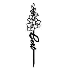 1pc Customized Floral Memorial Stake, Metal Tombstone, Rose Cemetery Plaque, Birth Flower, Memorial Garden Stake - Black - View 19