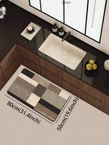1pc Minimalist Annual Ring Round Nordic Style Floor Mat, 3.5mm Soft Rubber Absorbent & Stain-Resistant, Kitchen Entrance Mat, Bathroom Toilet Mat, Hallway Carpet, Suitable For Kitchen, Bathroom, Laundry Room, Outdoor Garden Door Mat Small Rug - Multicolor - View 13