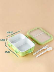850ml Multi-Compartment Lunch Box, 304 Stainless Steel And PP Material Divided Meal Container, Includes Fork And Spoon Set, Leak-Proof Design, Suitable For School, Office And Travel, And Reusable - Multicolor - View 18
