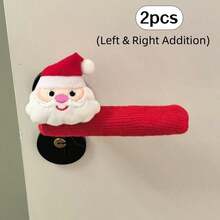 2pcs Christmas Door Handle Protector Covers, Thickened Santa Claus Shaped Holiday Scene Decoration Gift, Reusable New Year Gift - Multiple Styles - View 11