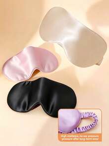 1pc Soft Satin Blackout Sleep Mask, Zero Pressure Full Coverage Breathable Eye Mask, Elastic Strap Design, Portable Light-Blocking Mask, Multiple Macaron Colors Available, Travel Nap, Student Dorm, Airplane Sleep Accessory/Gift - Multicolor - View 5