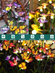1pc Solar Powered Garden Decorative Light - Solar Firefly String Lights With Butterfly Lights - Waterproof IP65 - Outdoor Yard Path Decoration Light, Autumn Decor, Mother's Day Gift For Women, Halloween Decoration, Home Decor - Butterfly Firefly - View 10