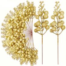 10pcs/Set Shiny Artificial Berry Branches, Reusable Plastic Berries With Glittery Stems, Christmas Tree And Wreath Making Holiday Decor, Suitable For All-Year Holiday Decoration - Multicolor - View 1