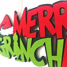 The Grinch 1pc Christmas Decoration Door Hanging Wreath Christmas Tree Ornament, Christmas Party Decoration (With Random Style Rope Accessory) - Multicolor - View 7