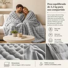 Polyester Duvet Cover 220x240cm With Zipper Closure, Multifunctional Plush Blanket For Bed And Sofa, Modern Solid Color Bedding - Grey - View 5