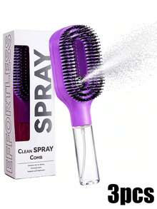 2-In-1 Spray Styling Comb, Water Mist Spray Comb With Built-In Water Tank, Soft And Flexible Bristles, Dry And Wet Use Styling Spray Comb, Suitable For Curly, Straight And Wavy Hair - Multicolor - View 27