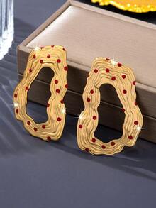 1 Pair Geometric Human Body Fashion Metal Line Earrings - Yellow Gold - View 6