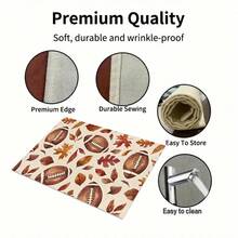 1/4/6pcs Autumn Series Football & Autumn Leaf Pattern Printed Placemats, Heat-Resistant Table Mats For Home Kitchen/Dining Table Protection, Kitchen Table Party Decor - Multicolor - View 7