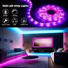 Acosh Neon APP Control RGB LED Strip Lights, USB RGB Light Strip With Remote Control, Music Sync Function, Timer Setting, Color Changing Lights For Bedroom, Living Room, Kitchen And Home Decor - RGB - View 6