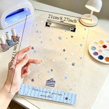 1pc Transparent Pentagram Pattern Nail Art Display Board, Large Capacity Nail Art Product Photography Prop Background Board, Desktop Nail Art Sample Style Display Rack, Fake Nails Nail Art Style Display Book - Multicolor - View 11