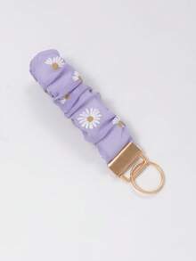 Sweet Women's Daily Gift Chiffon Printed Elastic Hair Tie Wrist Keychain, Multi-Purpose Key Holder And Bag Charm, Suitable For Keys, Phones, ID Badges, Great For Holiday Gifts - Multicolor - View 14