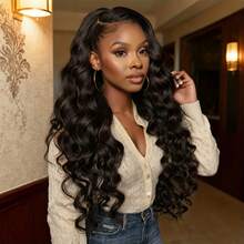 BINF Loose Deep Wave Human Hair Bundles 3Pcs Soft Virgin Hair Weft Hair Extensions 8‑30 Inch Natural Black - Natural Black - View 3