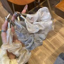 Organza Rhinestone Phone Chain Wrist Strap Korean Style Crystal Keychain Pendant Scrunchie Phone Lanyard - Multicolor - View 3