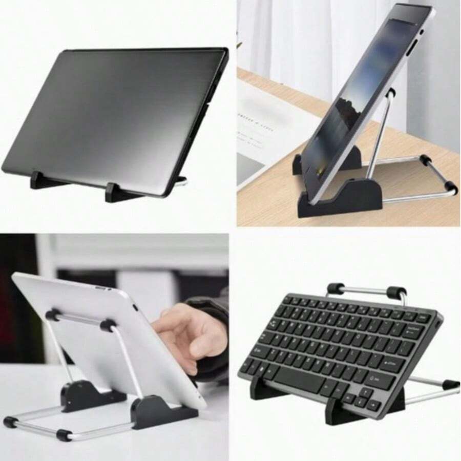 [Fashion]Tablet Stand, Suitable For Desktop | Multi-Angle Support For Laptop And Tablet, Aluminum Alloy Material, Lightweight And Durable, Easy To Carry Design, Ultra-Portable, Foldable And Adjustable | Adhesive Pad Fixation, Strong Versatility - Multi-color - View 1