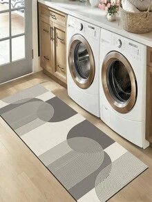 1pc Modern Semi-Circular Line Geometric Floor Mat, 3.5mm Soft Rubber Absorbent & Dirt-Resistant, Kitchen Mat, Bathroom Mat, Toilet Mat, Hallway Carpet, Suitable For Kitchen, Bathroom, Laundry Room, Outdoor Garden Door Mat - Multicolor - View 10